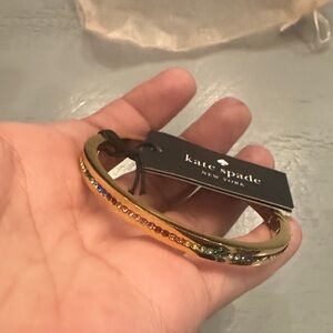 Kate Spade Gold Bangle with Rainbow Accents